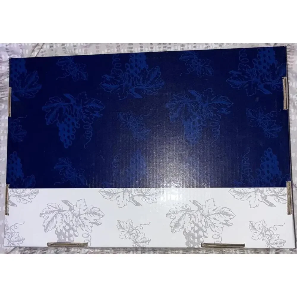 Vintage CIB White Porcelain Cheese Tray with Spreader  Embossed Grapevine Design